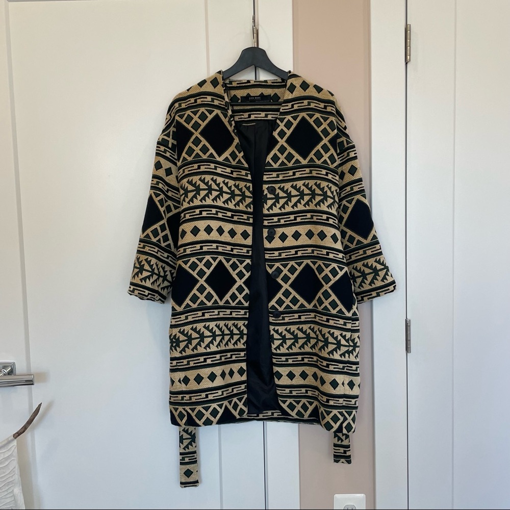 Zara Wrap Coat, Tapestry, XS